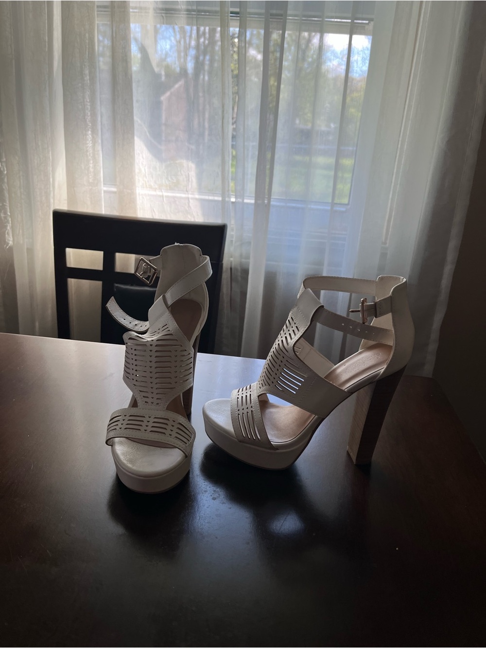Women’s White Strappy High Heel Sandals